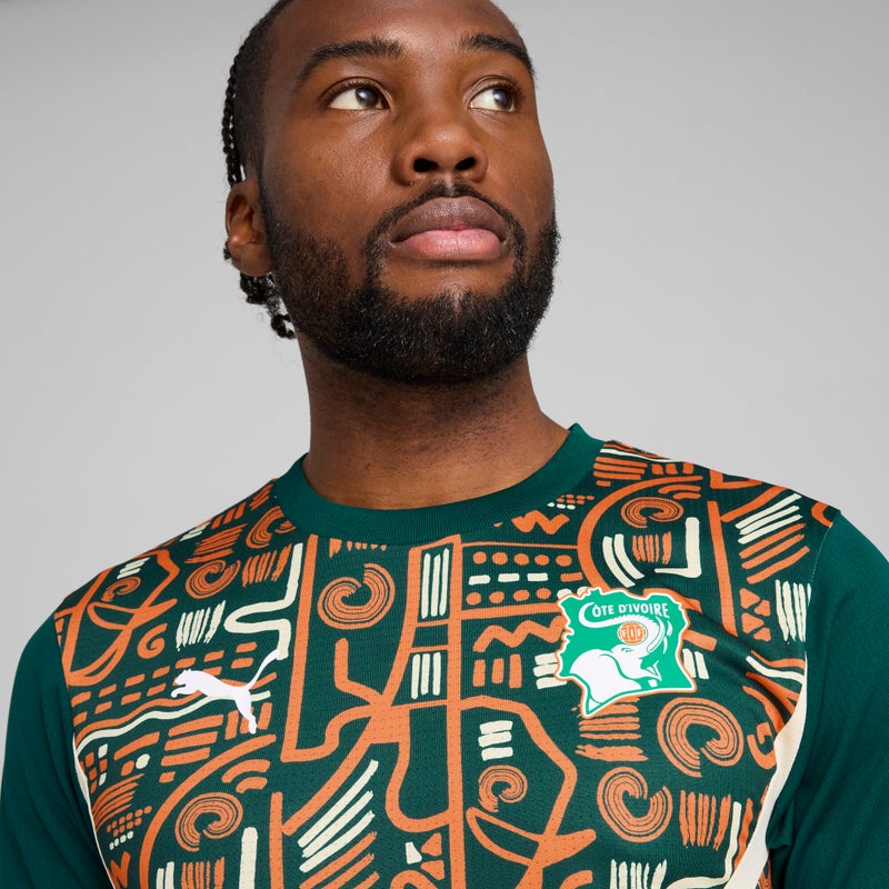 PUMA Côte d'Ivoire 2025 Pre-match Mens Green Jersey Top - Image 5